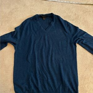Banana Republic Deep Blue V-Neck Merino Wool Sweater